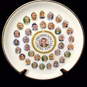 Vintage Richard Nixon Commemorative Plate Presidents Of The United States 1969